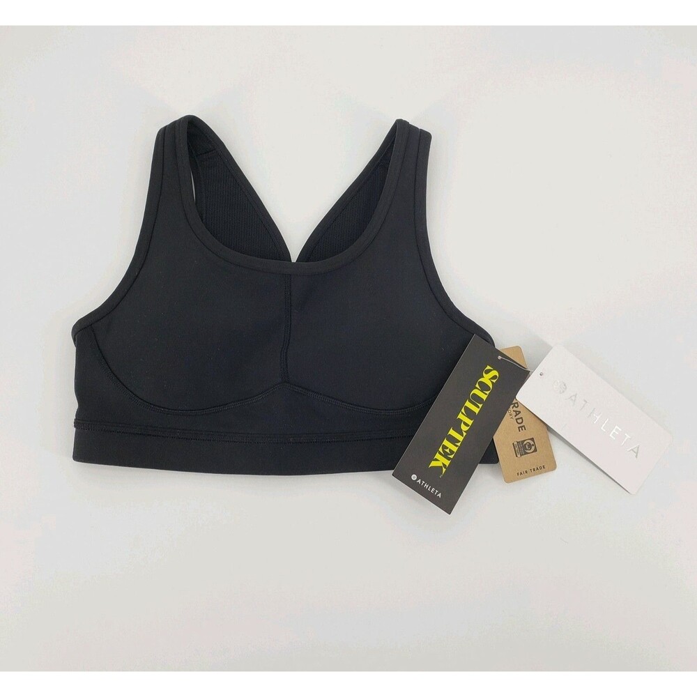 New Womens Black Athleta Sculptek Stealth Sports Bra Size XS